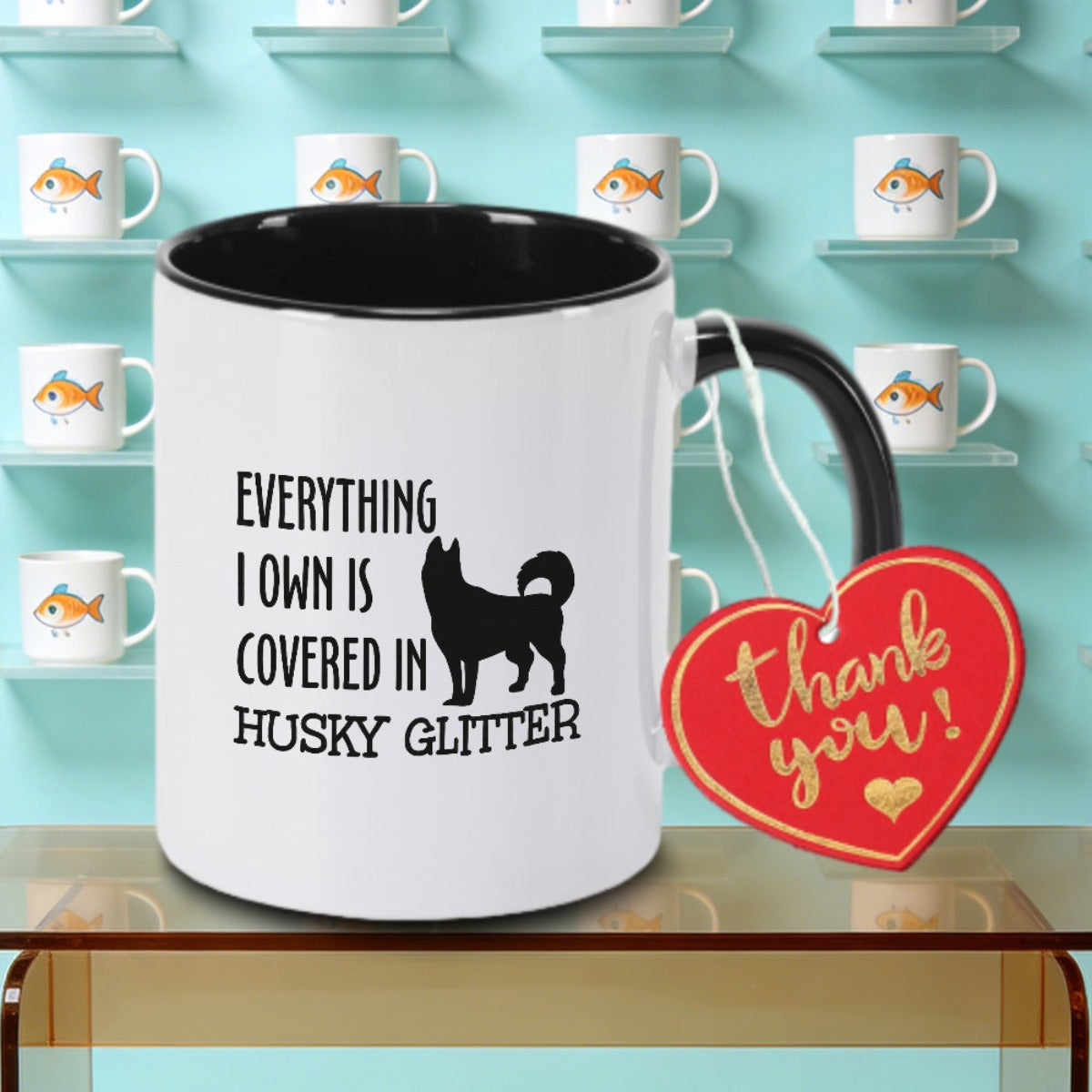 Tailorly Black Accent 11 oz Mug - Glitter Logo