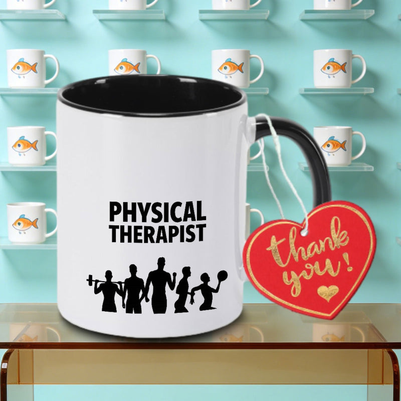 Tailorly Black Accent 11 oz Mug - A Single Ceramic Coffee Mug Featuring Related to Physical Exercises Tea Milk Or Water. This Holiday Gift Is