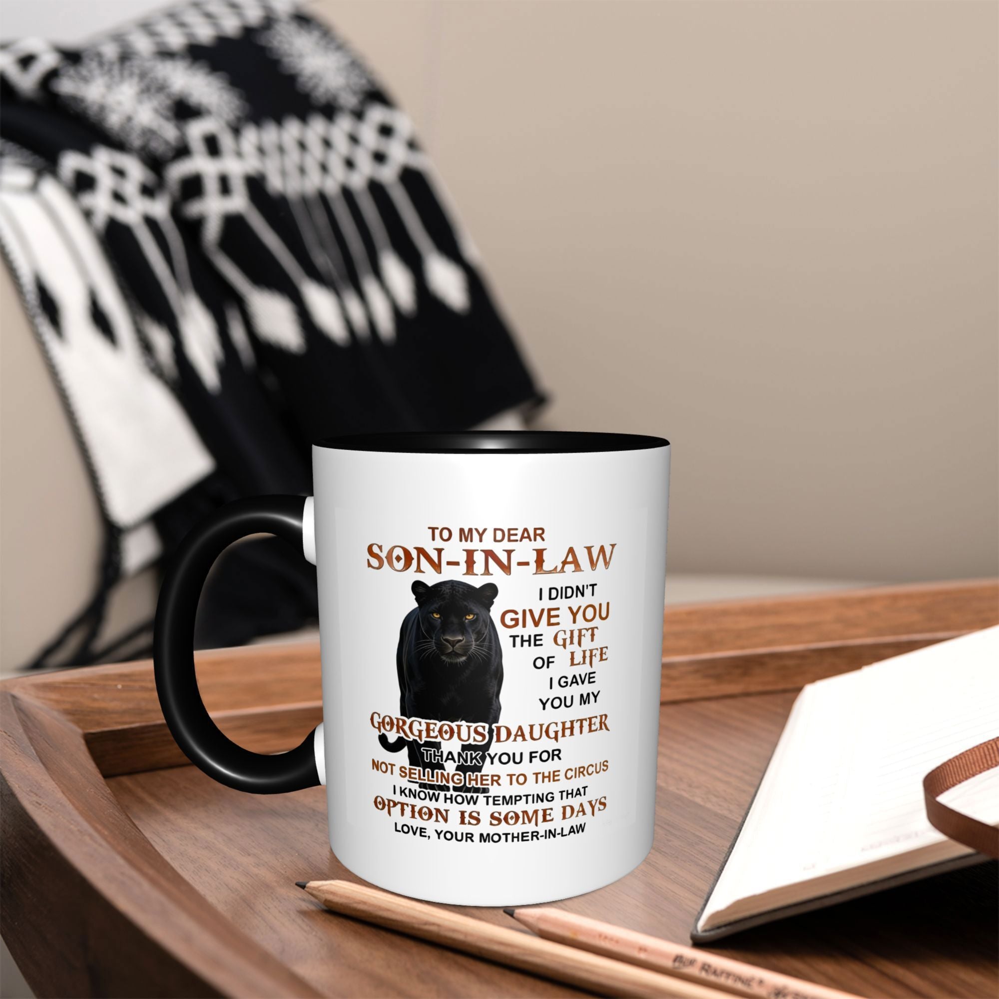 Tailorly Black Accent 11 oz Mug - inspirational message