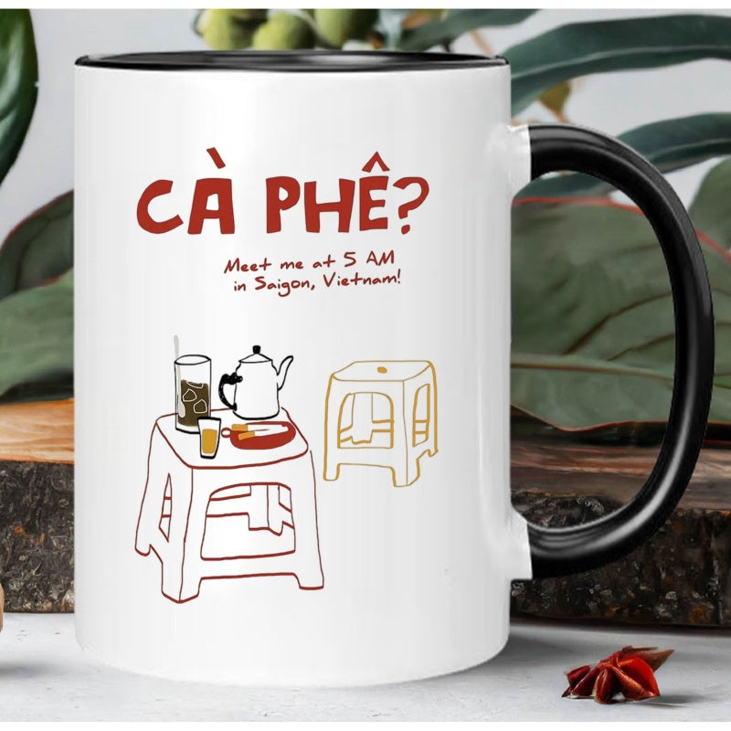 Tailorly Black Accent 11 oz Mug - vietnamese ceramic mug at 5 at long design insulated and reusable coffee cup hand wash only for and