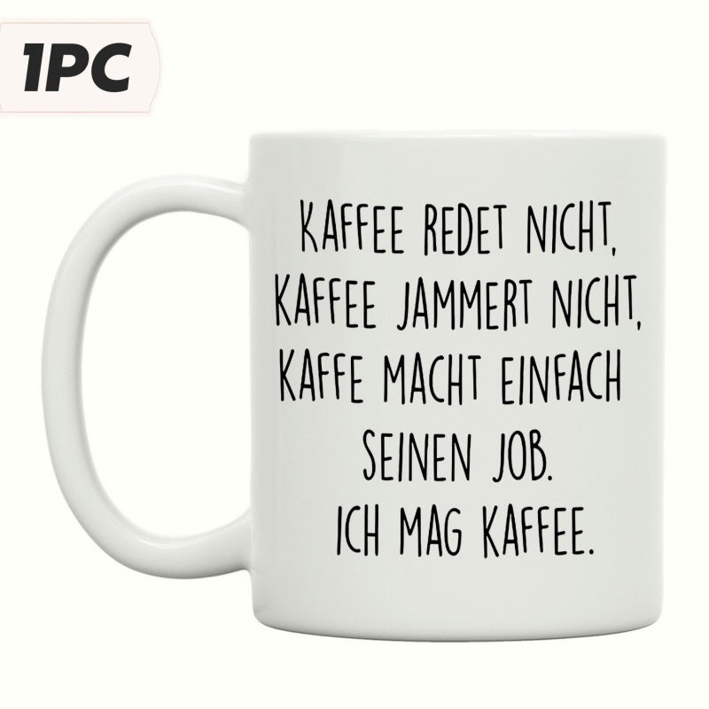 Tailorly White Ceramic 11 oz Mug - White Ceramic Drinking Vessel With Minimalist Black Printed Text Quote Mug