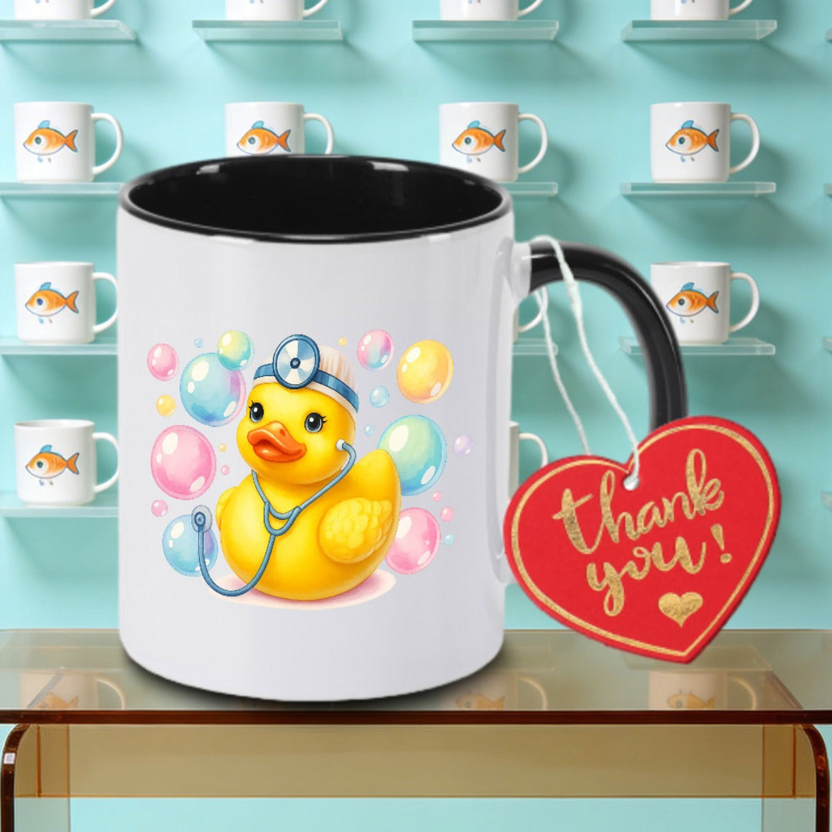 Tailorly Black Accent 11 oz Mug - A Single Little Yellow Ceramic Mug Coffee Tea Or Water. This Reusable Cup a Gift for Colleagues And Is Ideal