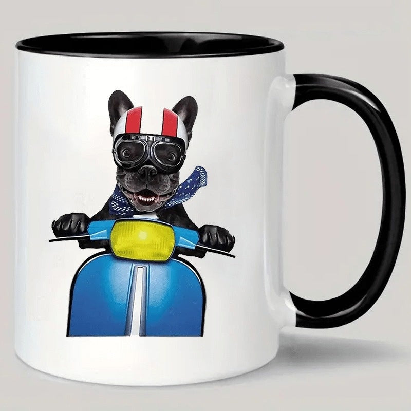 Tailorly Black Accent 11 oz Mug - french bulldog