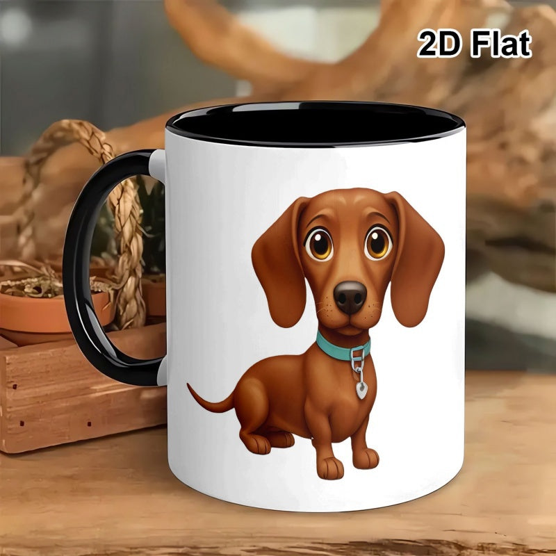 Tailorly Black Accent 11 oz Mug - adorable dachshund dog
