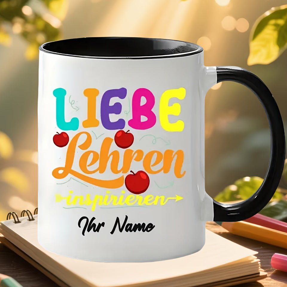 Tailorly Black Accent 11 oz Mug - vibrant design， thank you for teach