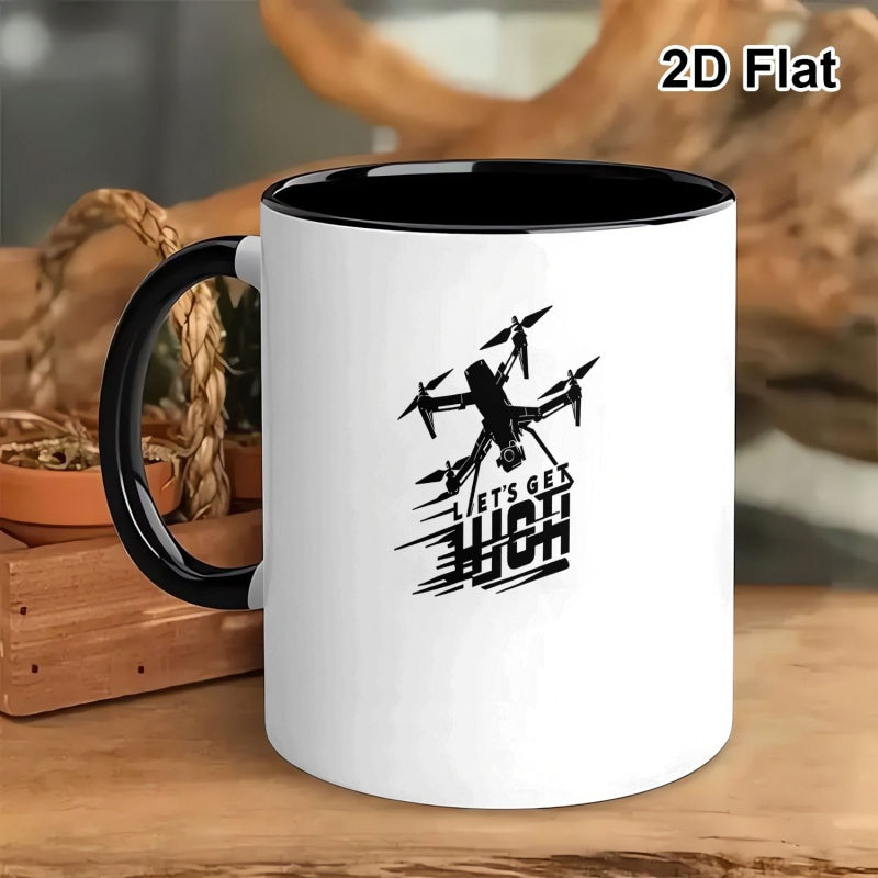 Tailorly Black Accent 11 oz Mug - black and white graphic with humorous text "lets"