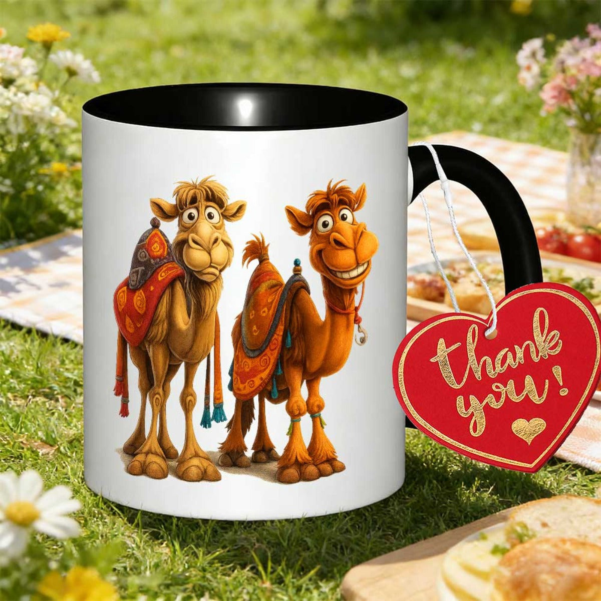 Tailorly Black Accent 11 oz Mug - camel design