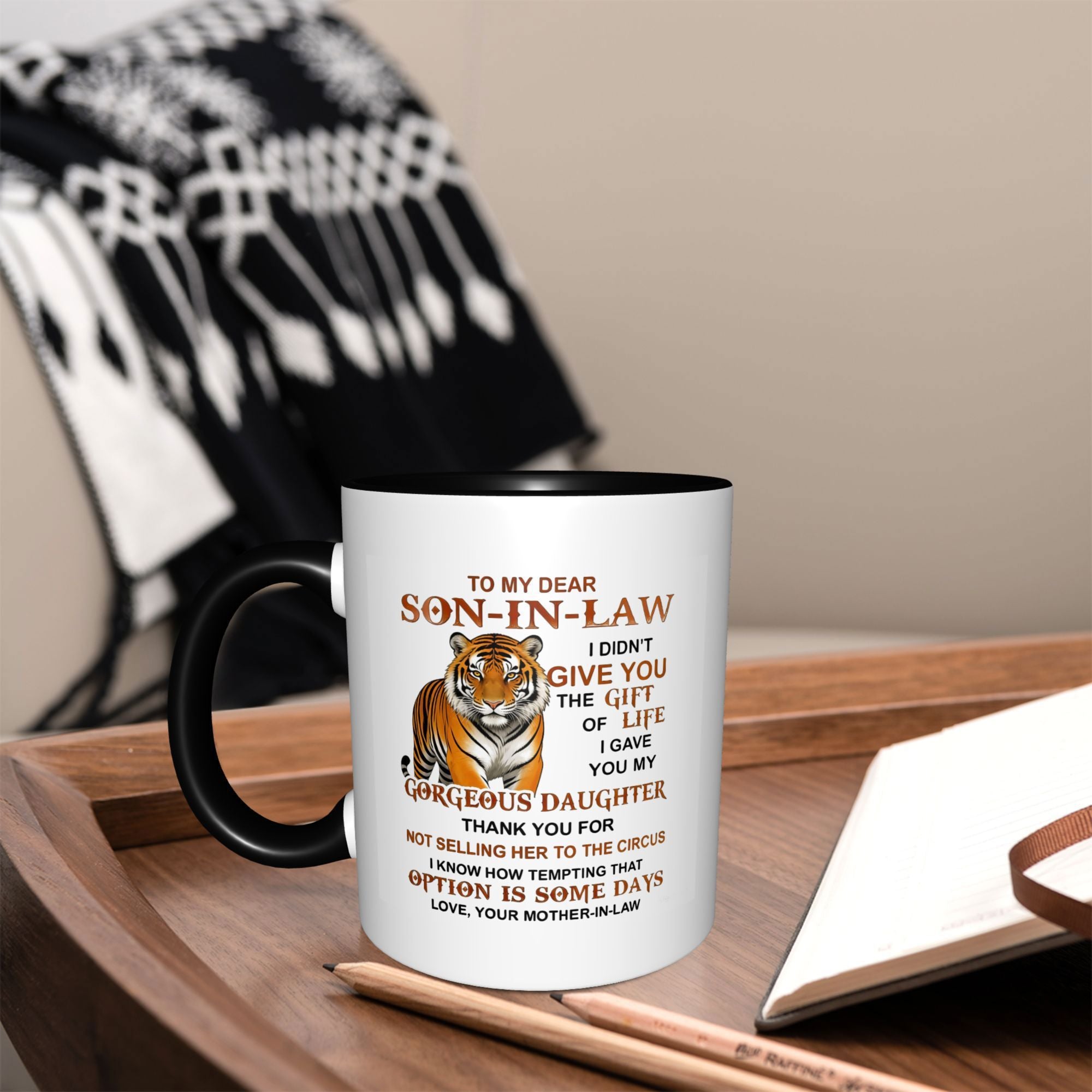 Tailorly Black Accent 11 oz Mug - inspirational message