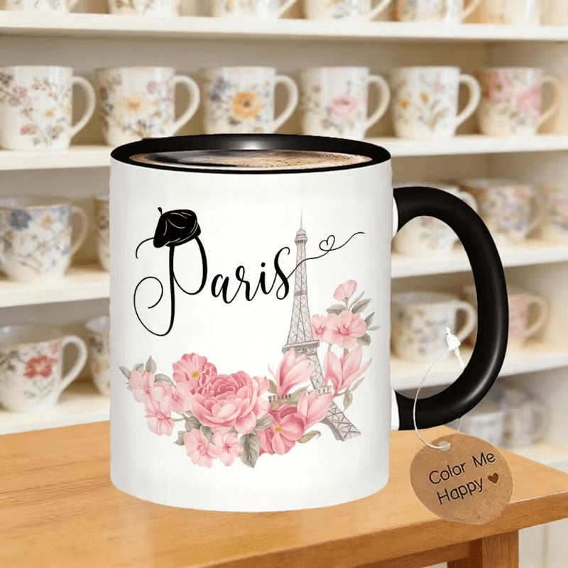 Tailorly Black Accent 11 oz Mug - flowers logo