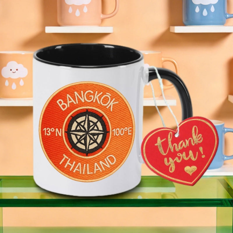 Tailorly Black Accent 11 oz Mug - thailand graphic royal logo