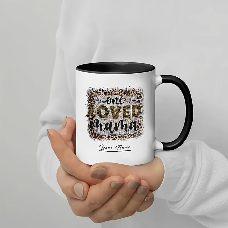 Tailorly Black Accent 11 oz Mug - leopard striped design