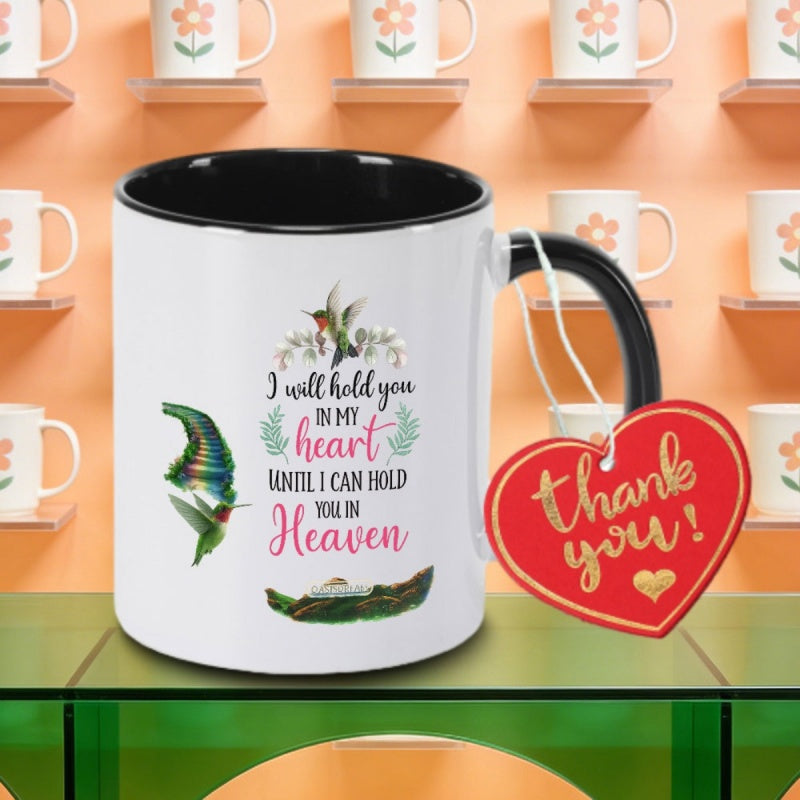Tailorly Black Accent 11 oz Mug - hummingbird design logo
