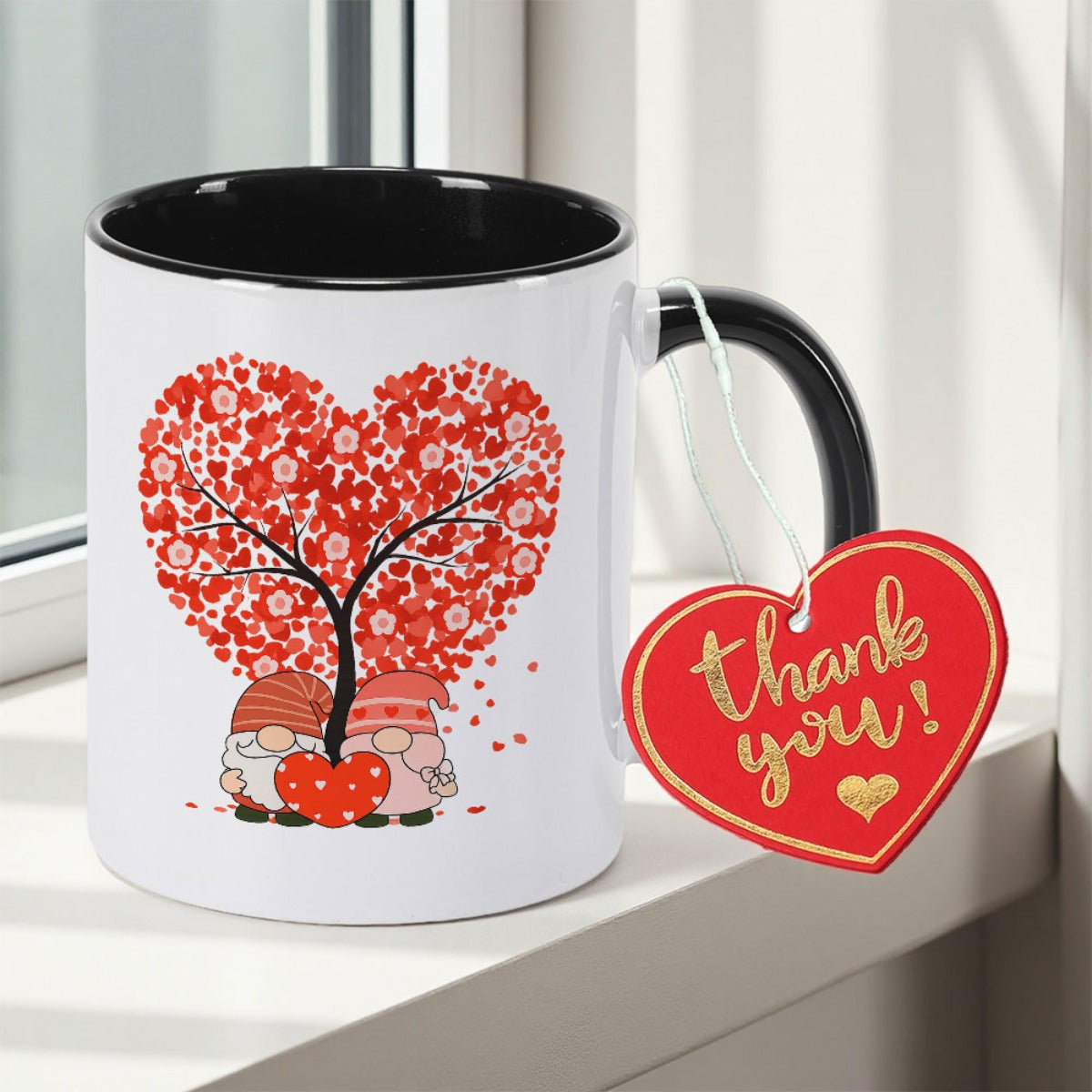 Tailorly Black Accent 11 oz Mug - Gnome with double sided print