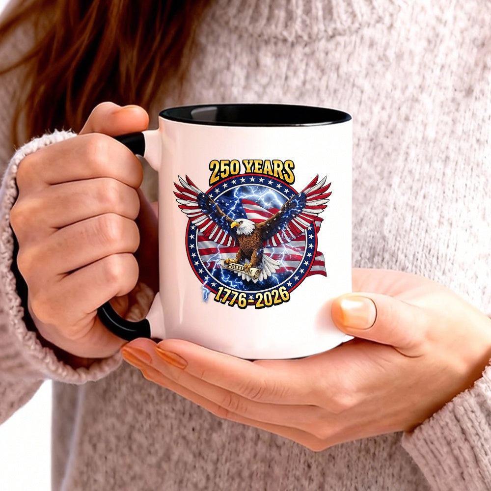 Tailorly Black Accent 11 oz Mug - The Stars and Stripes