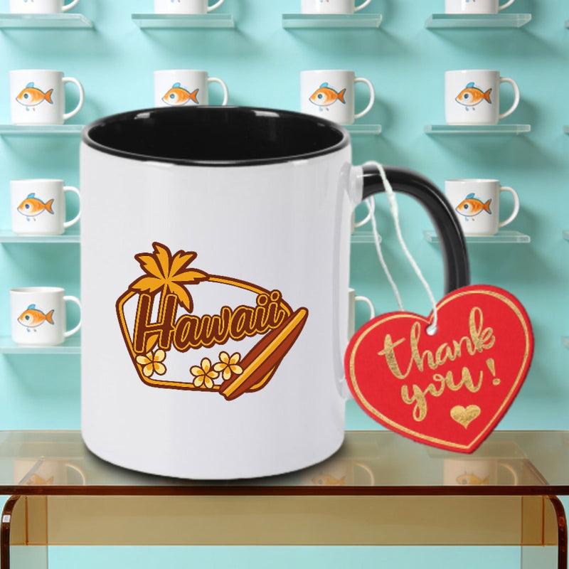 Tailorly Black Accent 11 oz Mug - Hawaii Slideone Print Logo