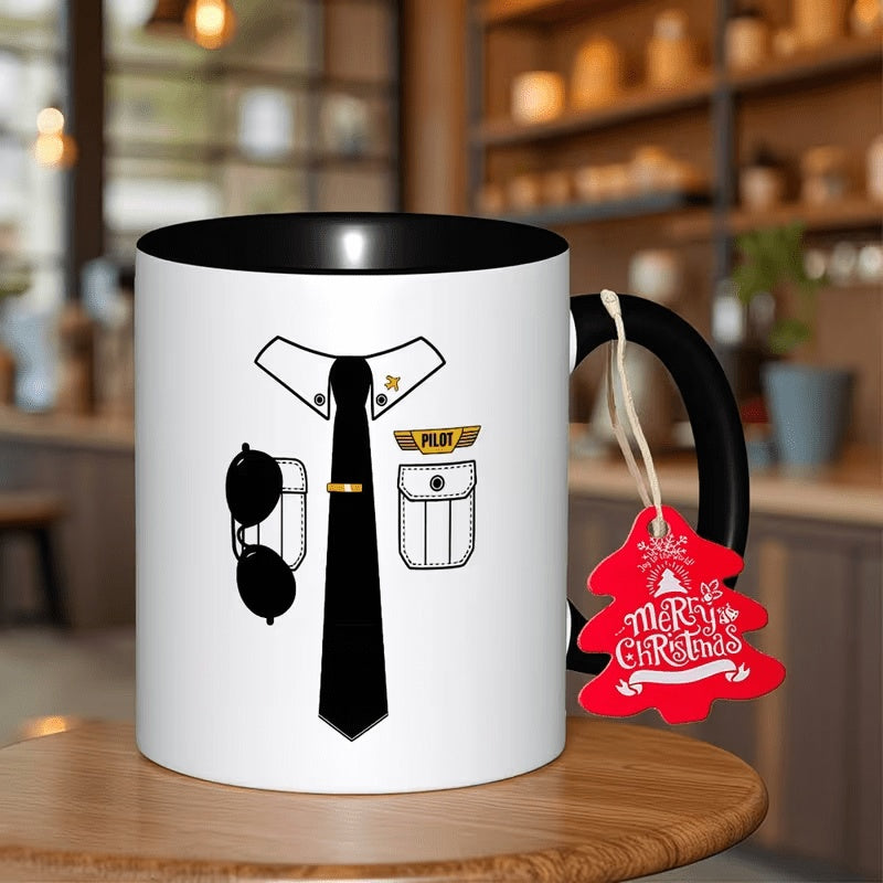 Tailorly Black Accent 11 oz Mug - 1pc Coffee Mug 11Oz Elegant Mug Stackable for Cappuccino Surprise for Gift 350Ml for Daily _d19e012b823c4647bb6f6b1d96baaa1a