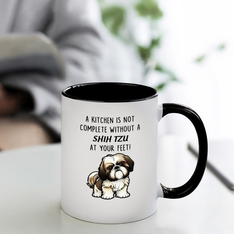 Tailorly Black Accent 11 oz Mug - adorable shih tzu