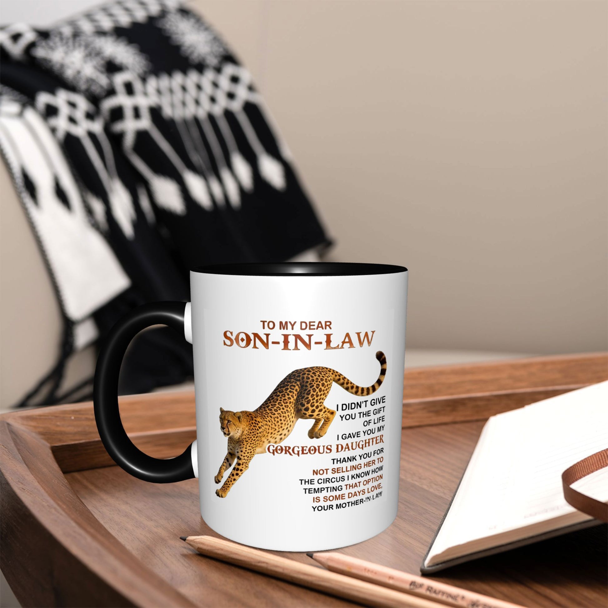 Tailorly Black Accent 11 oz Mug - inspirational message
