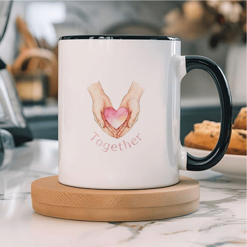 Tailorly Black Accent 11 oz Mug - hands holding mug