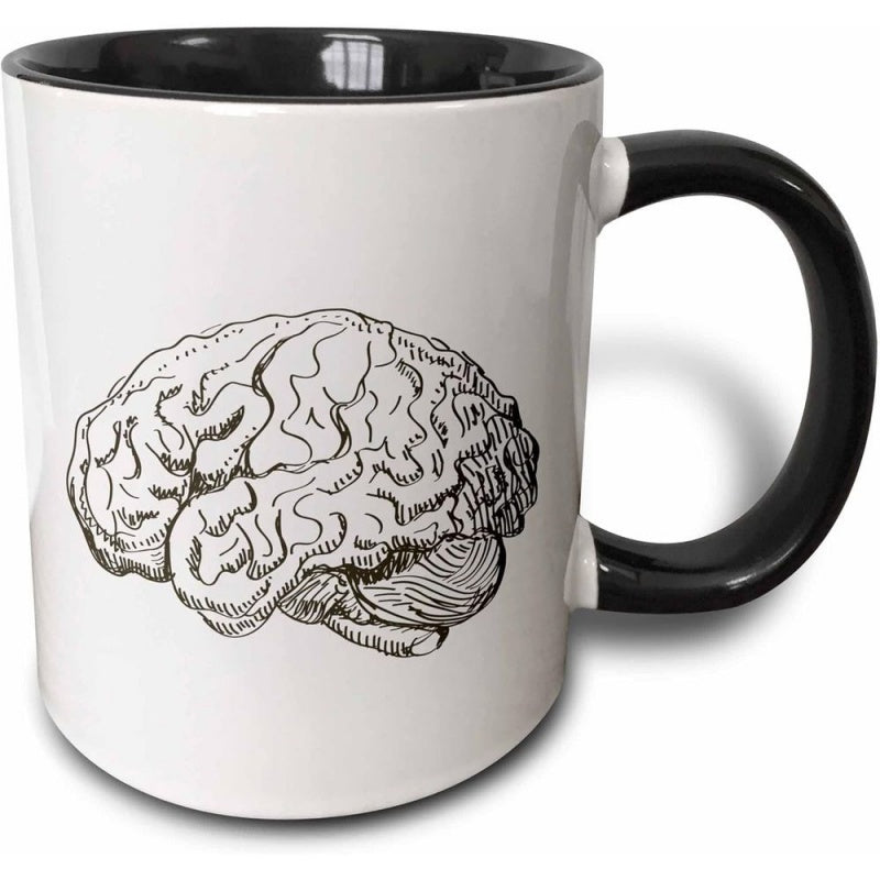Tailorly Black Accent 11 oz Mug - brain