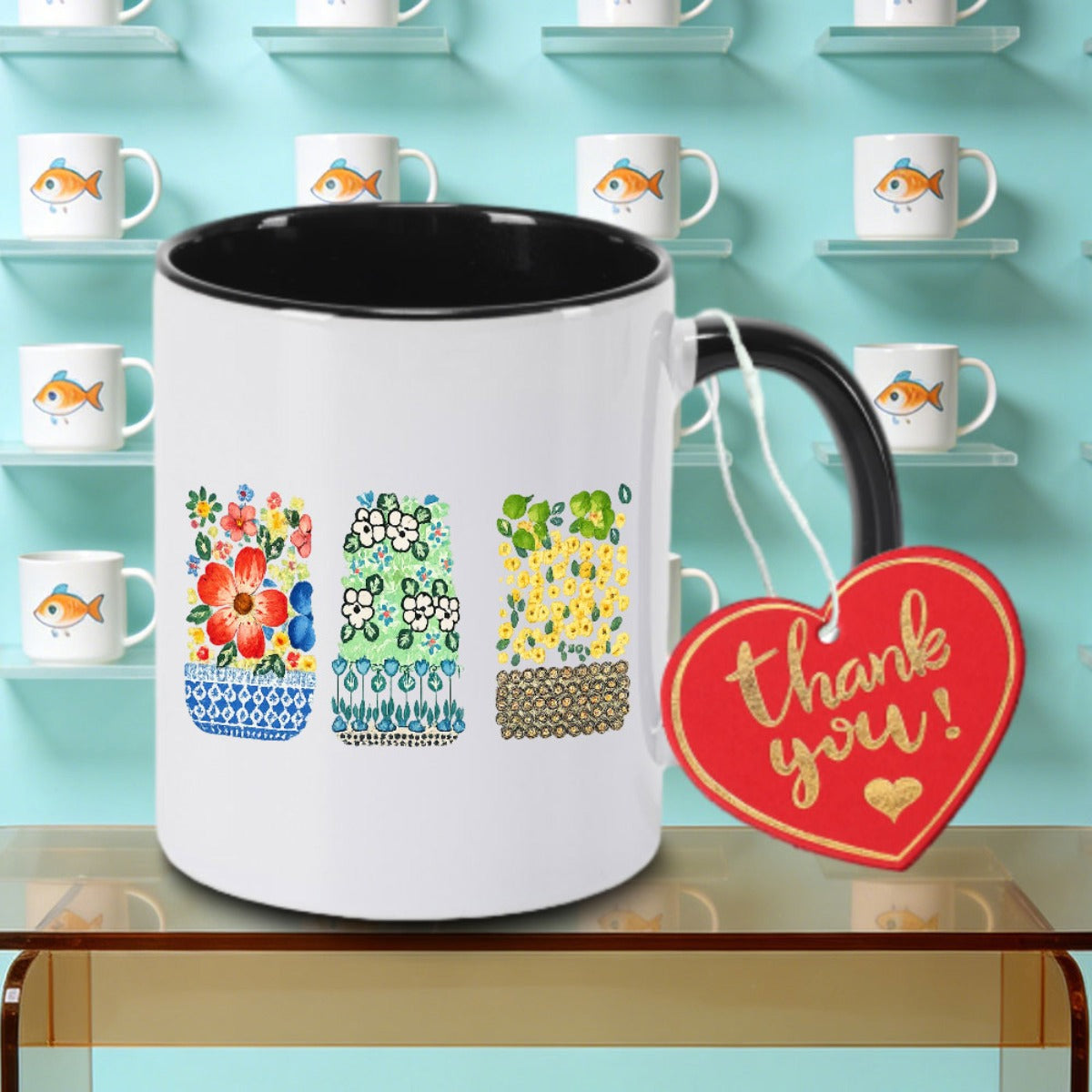 Tailorly Black Accent 11 oz Mug - Hand Painted Logo