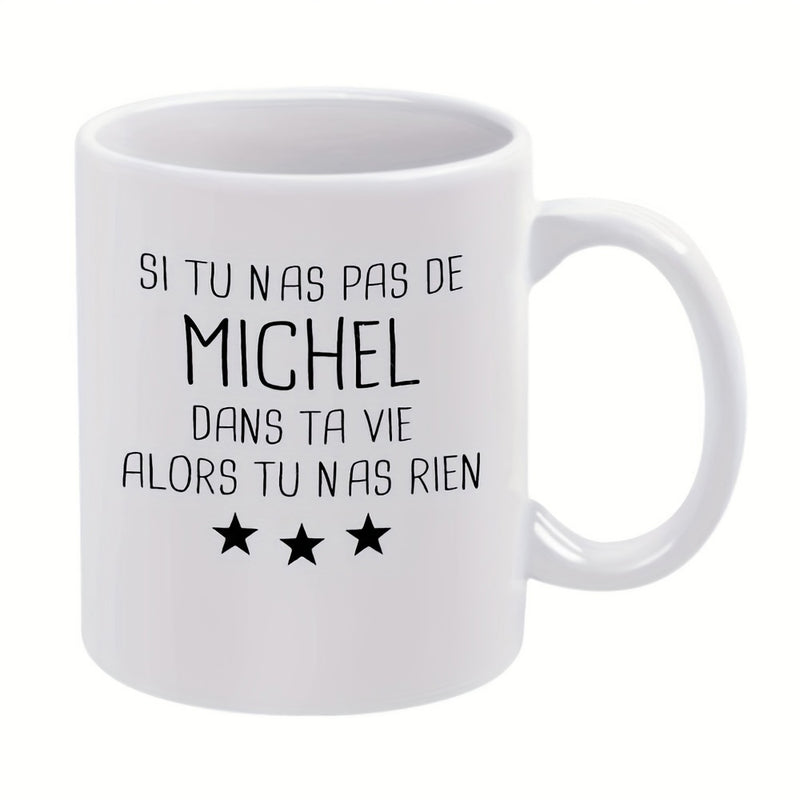 Tailorly White Ceramic 11 oz Mug - Clean Minimalist Featuring Bold Hand Written Typography Mug