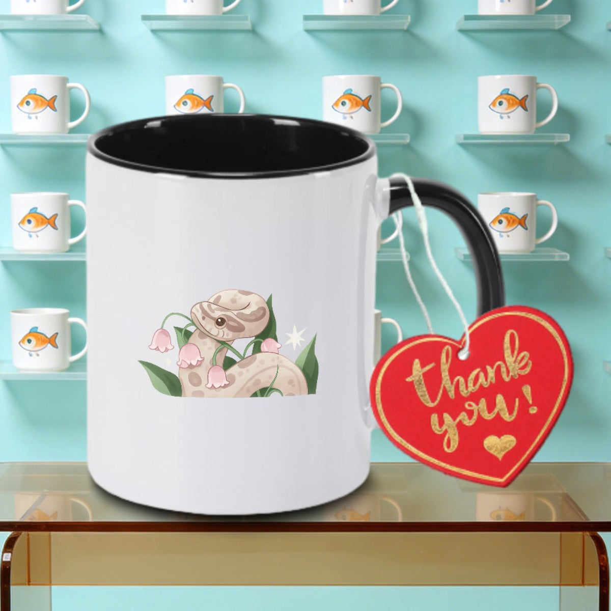 Tailorly Black Accent 11 oz Mug - This Ceramic Coffee Mug Is Perfect for Tea Milk Or Water Making It an Holiday Gift for Leisure