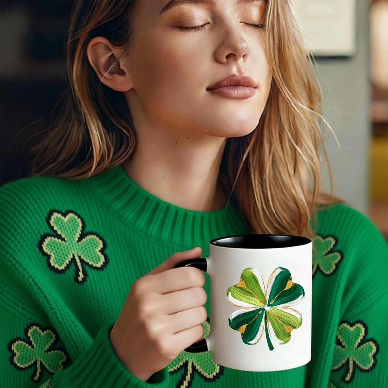 Tailorly Black Accent 11 oz Mug - irish luck