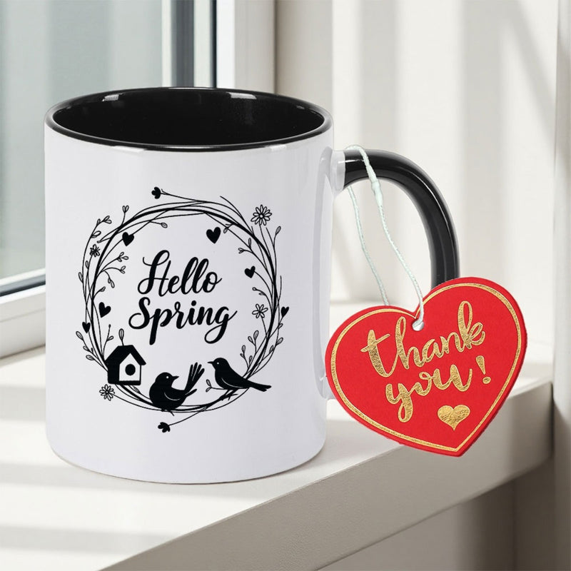 Tailorly Black Accent 11 oz Mug - Bird Prints