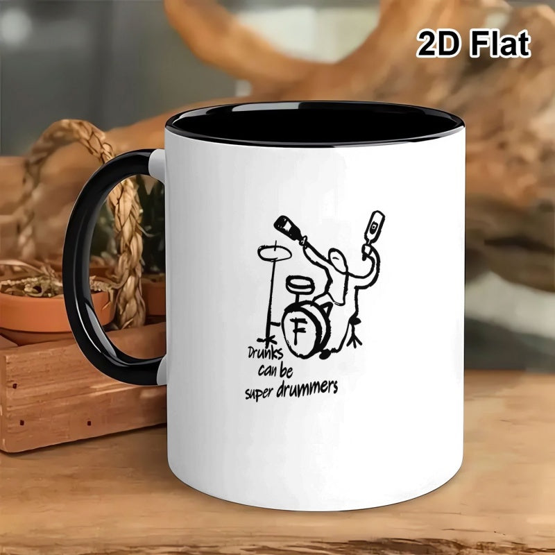 Tailorly Black Accent 11 oz Mug - super drummers graphic