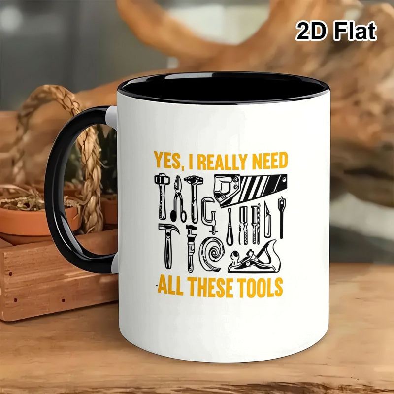 Tailorly Black Accent 11 oz Mug - funny carpenter graphic print
