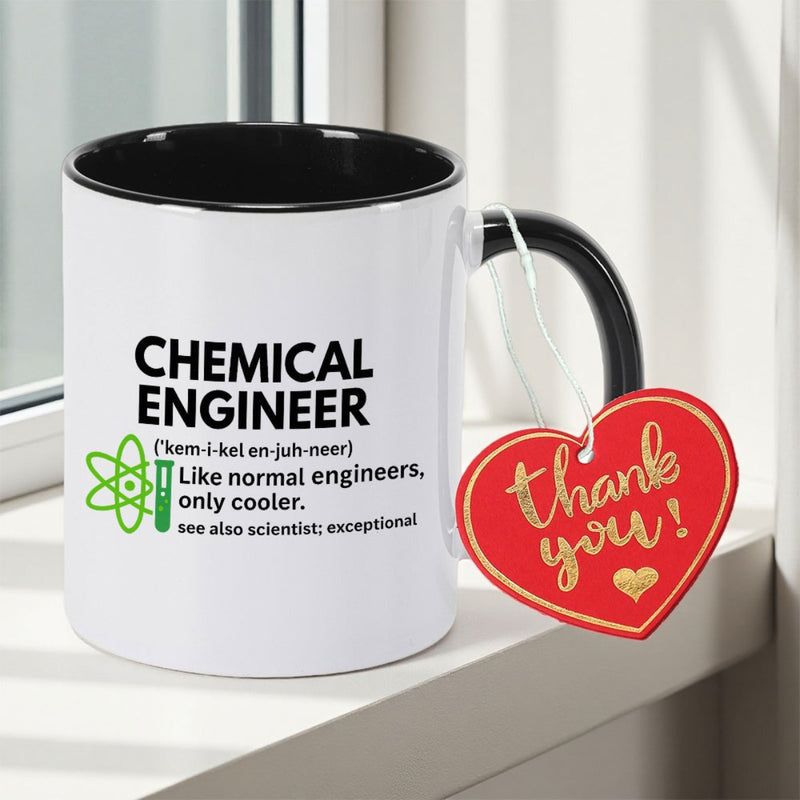 Tailorly Black Accent 11 oz Mug - Black and White Text and Graphics