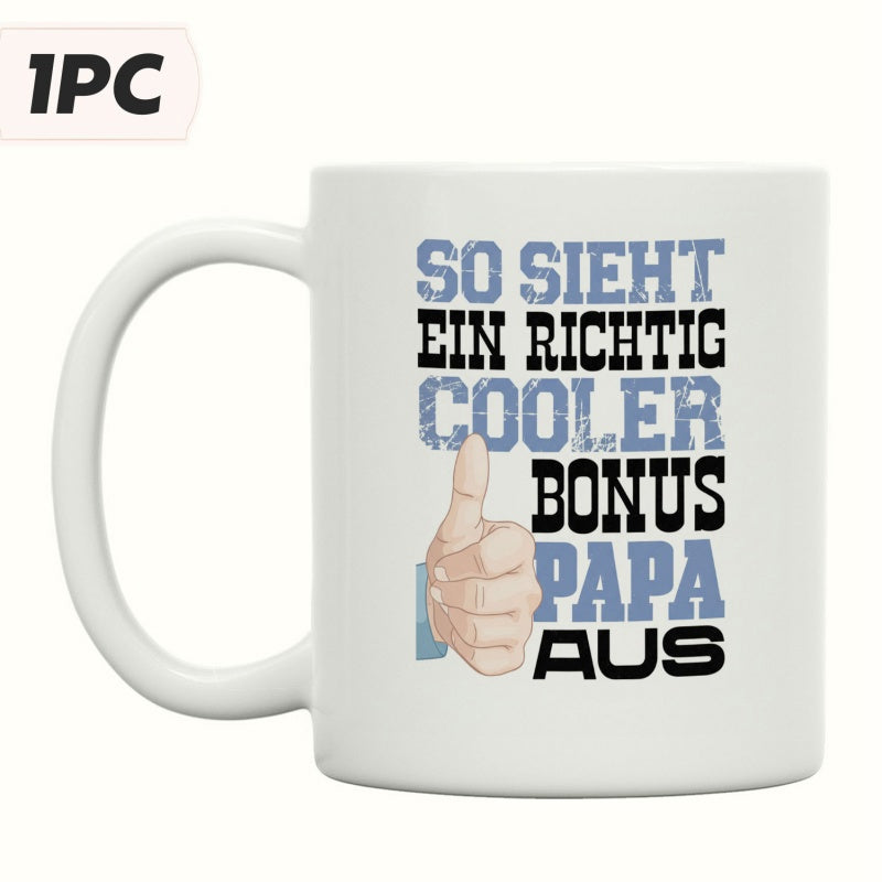 Tailorly White Ceramic 11 oz Mug - Simple Minimalist Graphic Style With A Positive Gesturing Thumbs Up Hand