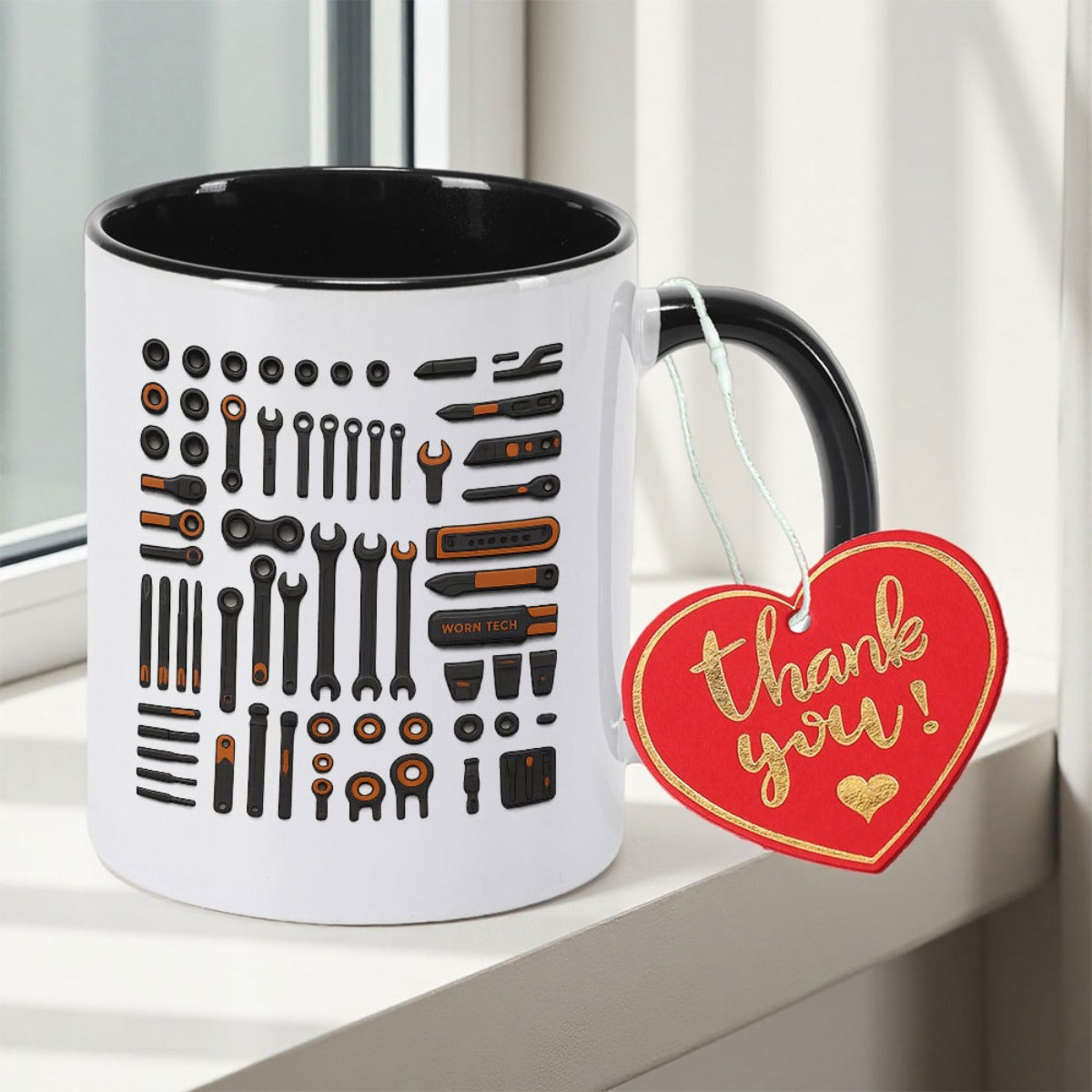 Tailorly Black Accent 11 oz Mug - Mechanical design