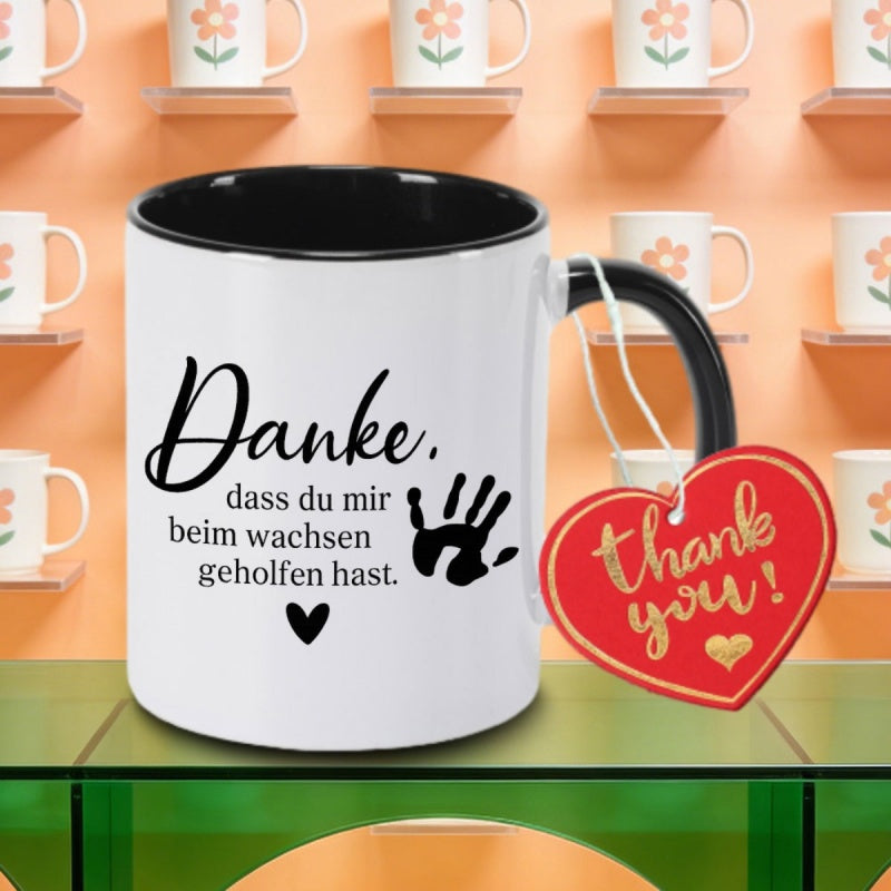 Tailorly Black Accent 11 oz Mug - thank you for helping me during logo