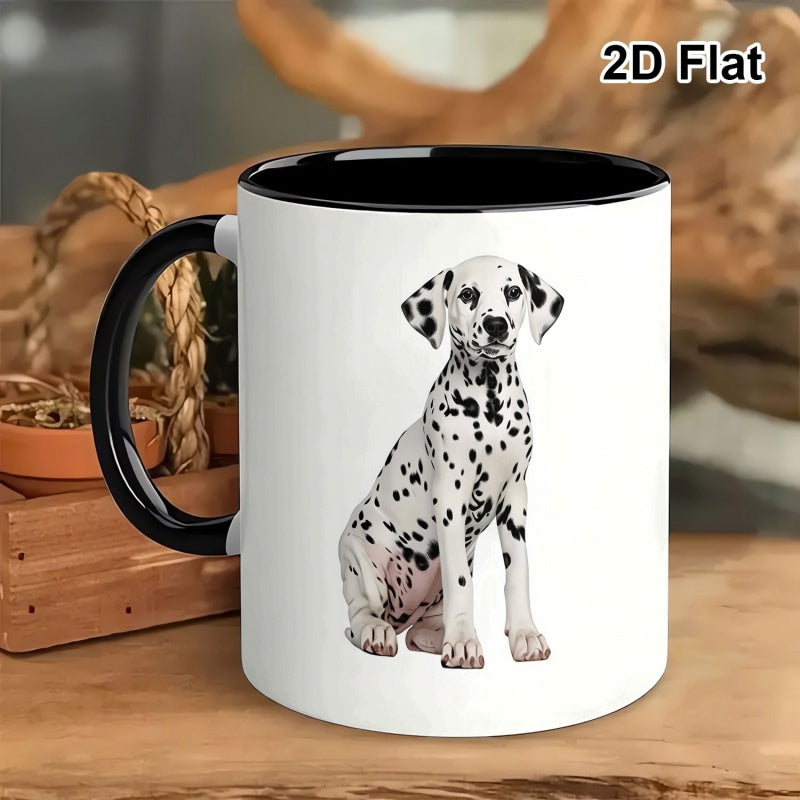 Tailorly Black Accent 11 oz Mug - black and white dalmatian puppy
