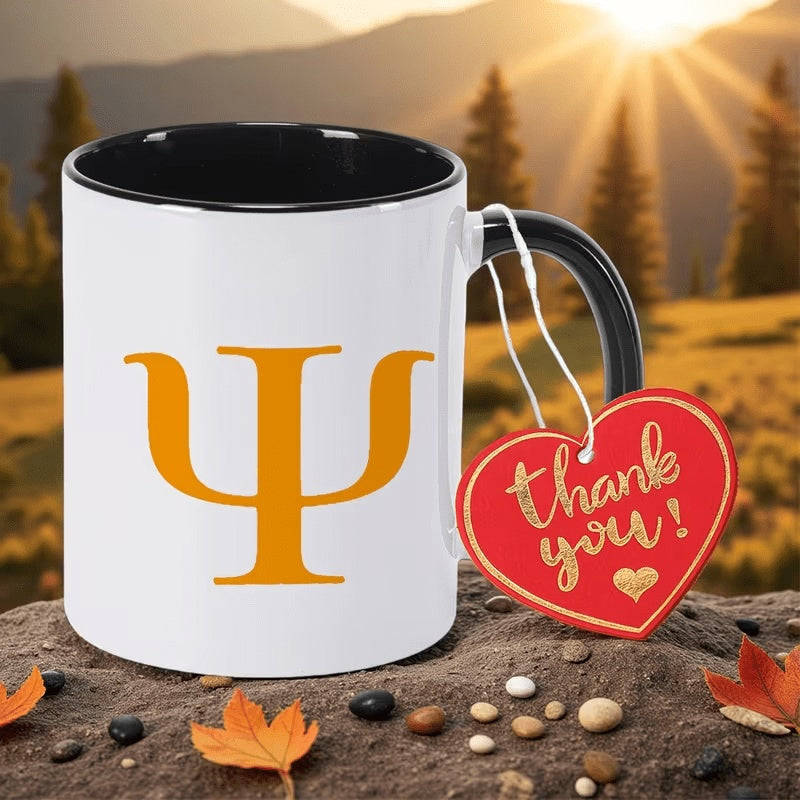 Tailorly Black Accent 11 oz Mug - punk inspired psychology design with letter a