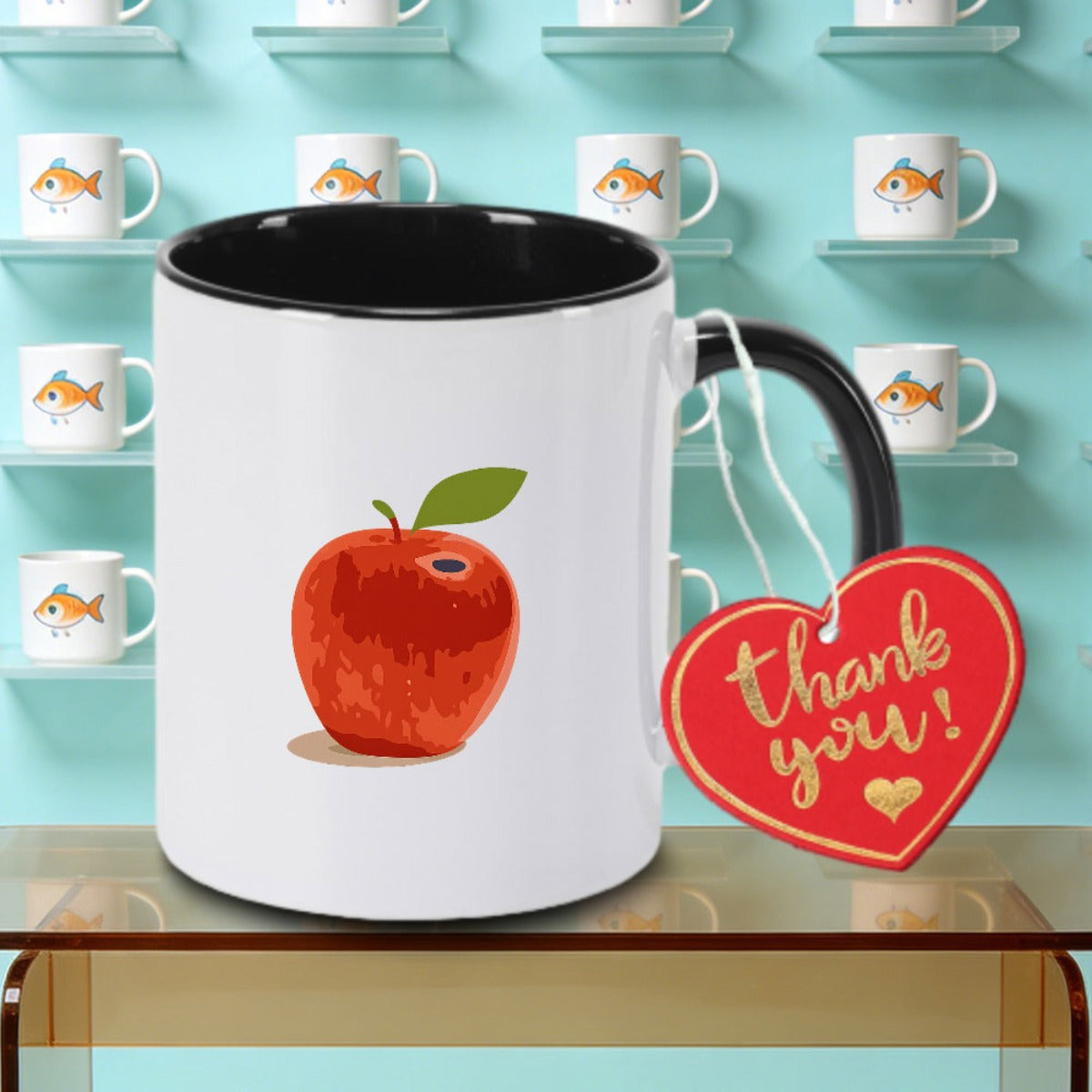Tailorly Black Accent 11 oz Mug - Red illustration design