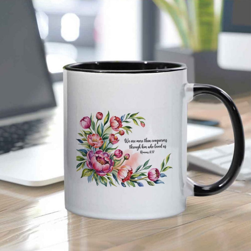 Tailorly Black Accent 11 oz Mug - inspirational bible verse