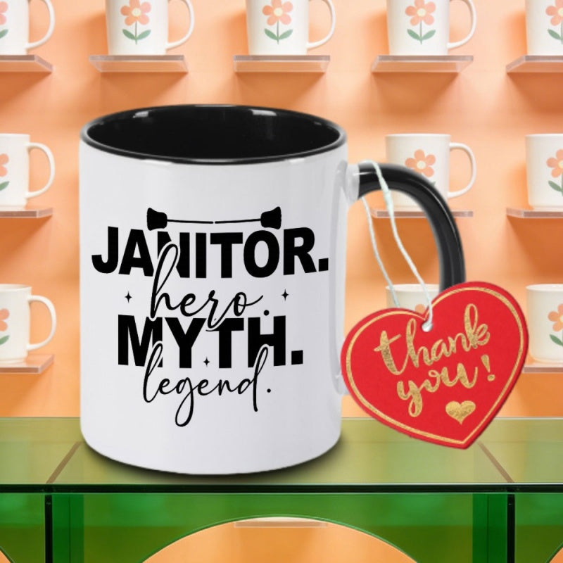 Tailorly Black Accent 11 oz Mug - hero myth legend design