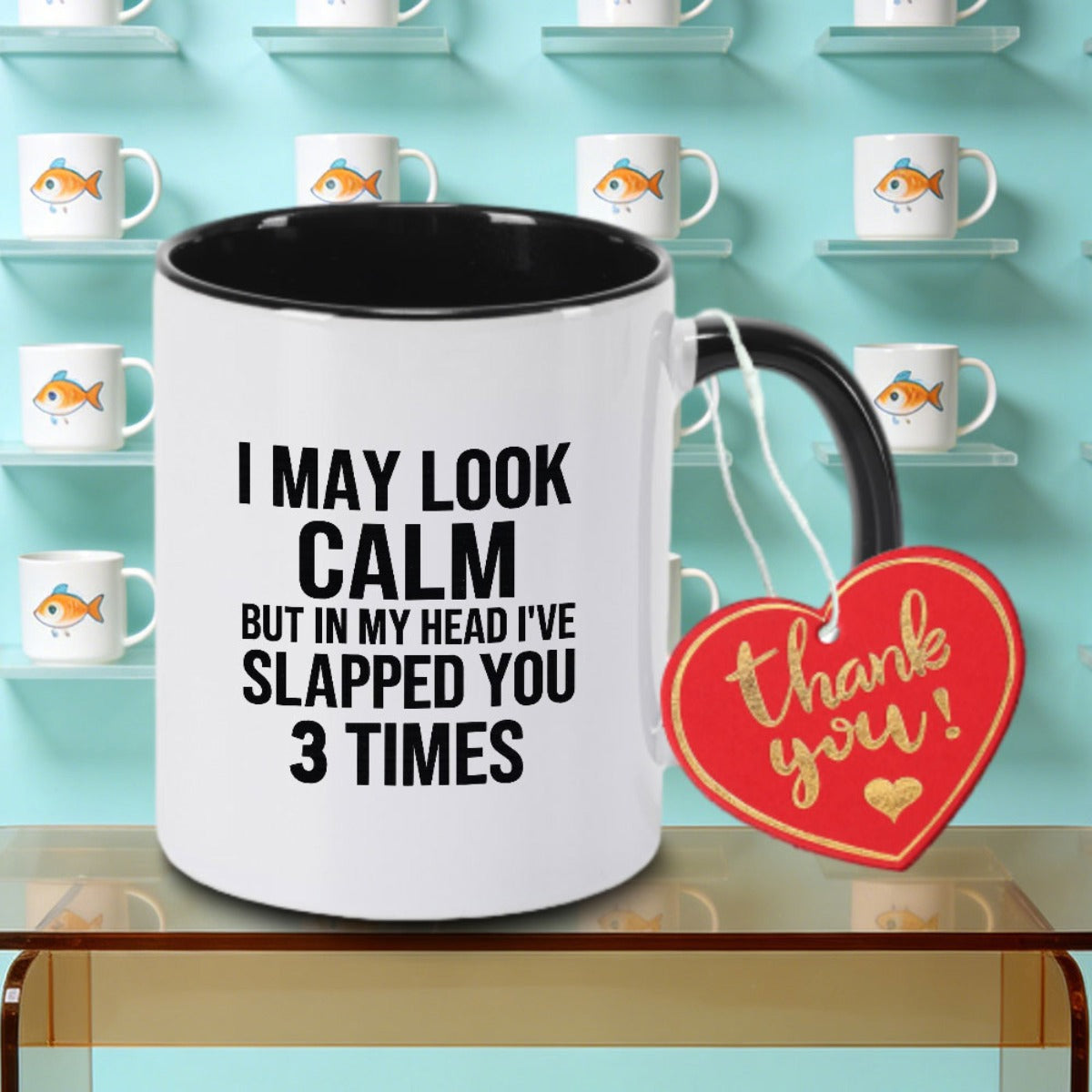 Tailorly Black Accent 11 oz Mug - A Single Humorous Quote