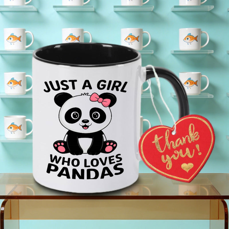 Tailorly Black Accent 11 oz Mug - Pandas