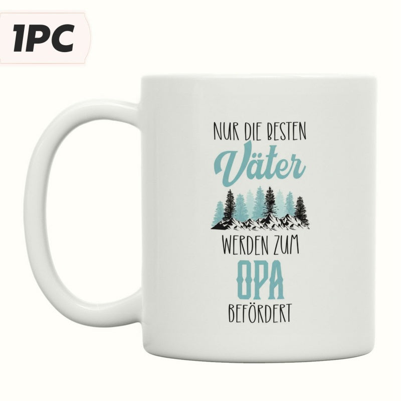 Tailorly White Ceramic 11 oz Mug - Serene Mountain Peaks And Evergreen Pine Trees Standing Tall Within The Forest