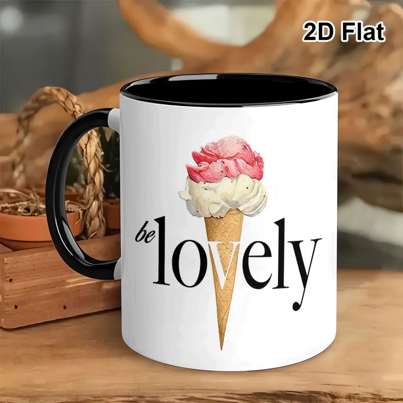 Tailorly Black Accent 11 oz Mug - black and cream cone