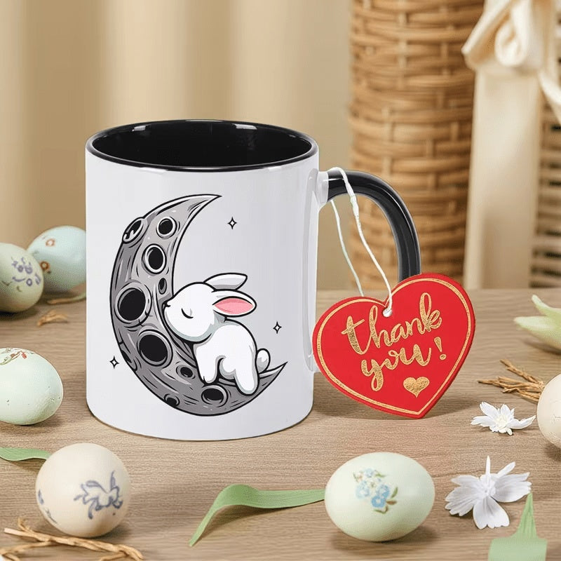 Tailorly Black Accent 11 oz Mug - Multi Color Printed Pattern