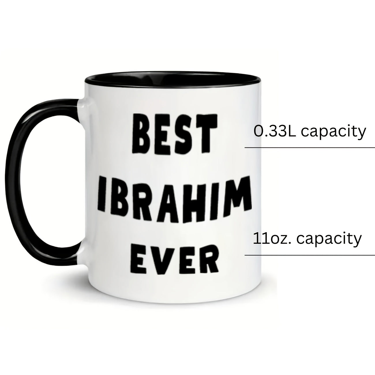 Tailorly Black Accent 11 oz Mug - best ibrahim coffee mug text