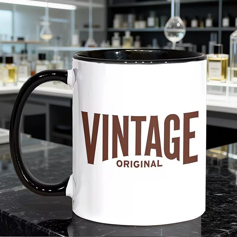 Tailorly Black Accent 11 oz Mug - 1pc 11oz Indoor Coffee Cup Outdoor Mug Drinking Cup. Suitable for as Gifts on Festivals Birthdays to Elders