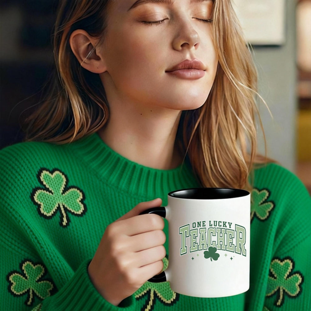Tailorly Black Accent 11 oz Mug - shamrock