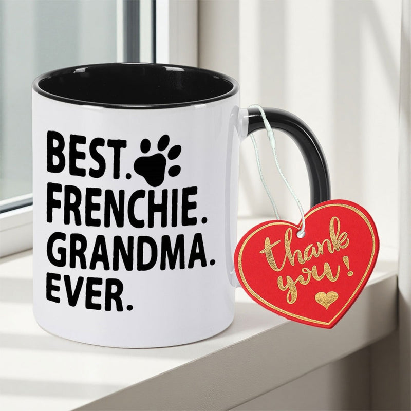 Tailorly Black Accent 11 oz Mug - Best French Bulldog Grandma Design