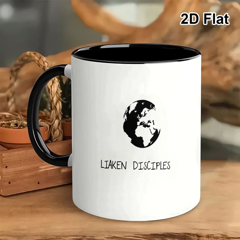 Tailorly Black Accent 11 oz Mug - black and white earth design
